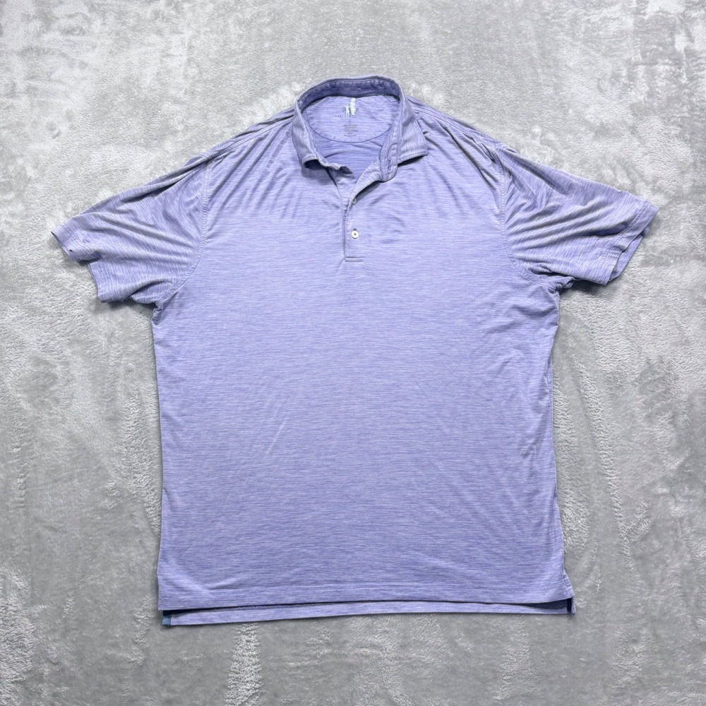 Johnnie-O Polo Shirt Mens Large Purple Featherweight Heathered UPF 50 Stretch